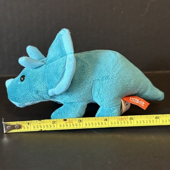 Wild Republic Pocketkins Blue Triceratops Dinosaur Stuffed Animal Plush 5" CLEAN - Picture 11 of 13